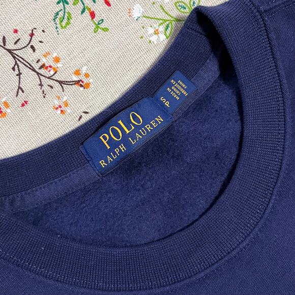 Polo Ralph Lauren Embroidered Logo Crest Pullover Crewneck Sweater Fleece Small - Picture 5 of 5